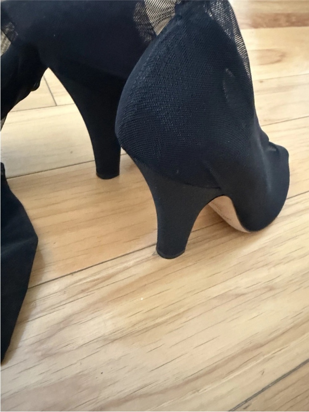 Dolce & Gabbana Black Mesh Thigh-High Heeled Boots View 5